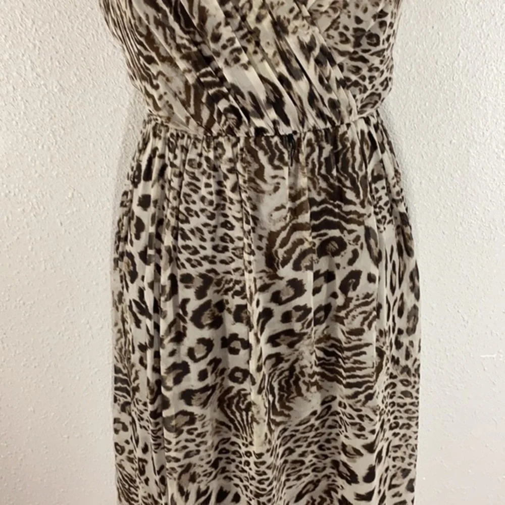 Robert Rodriguez leopard pleat cinched waist dress